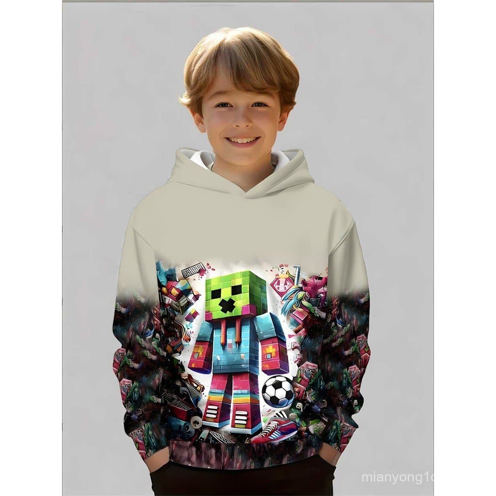 Novo fornecimento exclusivo transfronteiriço Casual pano saudável moletom de lã 3D impresso suor com capuz infantil