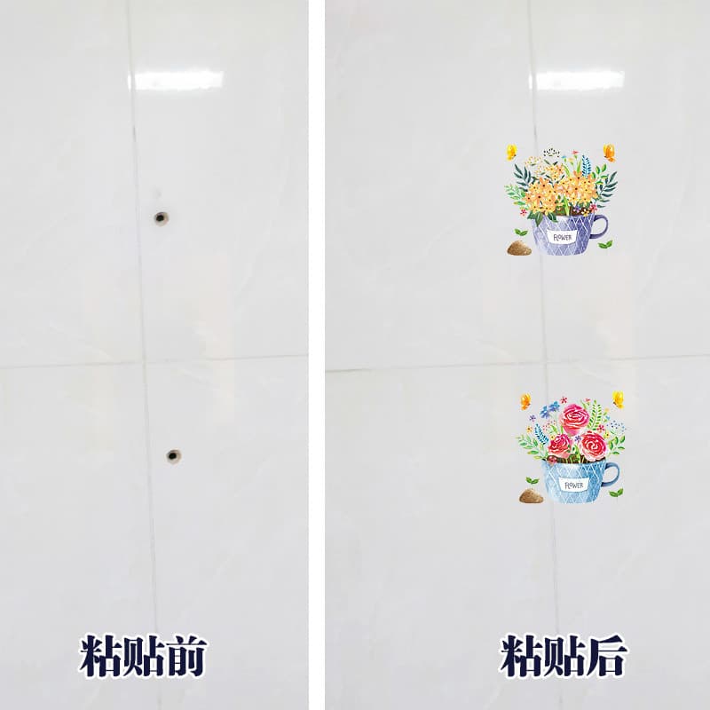 Adesivos de azulejo à prova d'água, adesivos para cozinha, banheiro, bloqueio de pequenos furos para unhas, adesivos dec