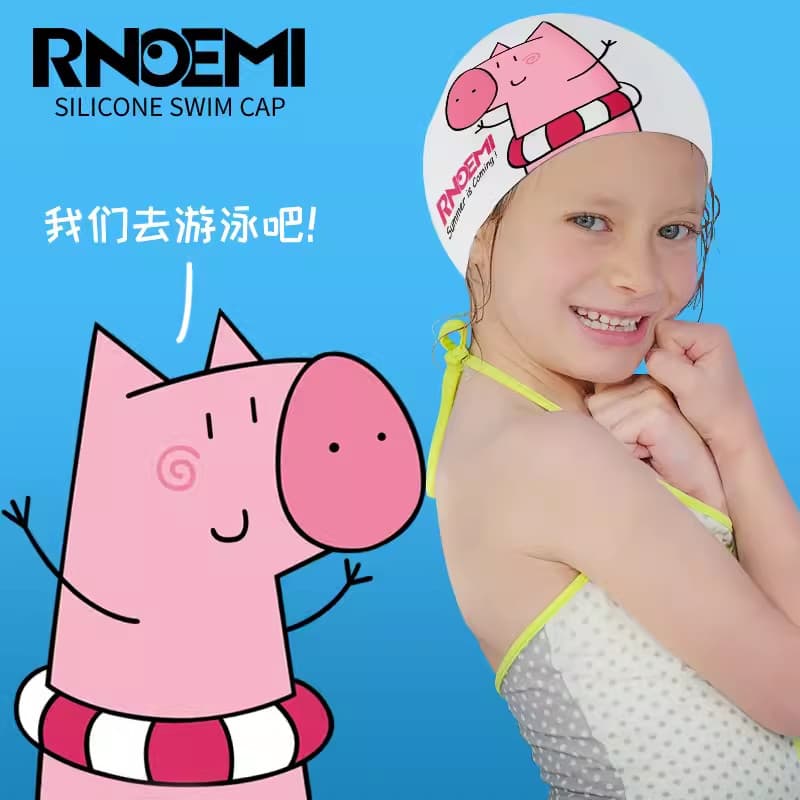 Touca de natação feminina, crianças, Silicone, à prova d'água, homens, meninos, meninas, não estrangular a cabeça, prote