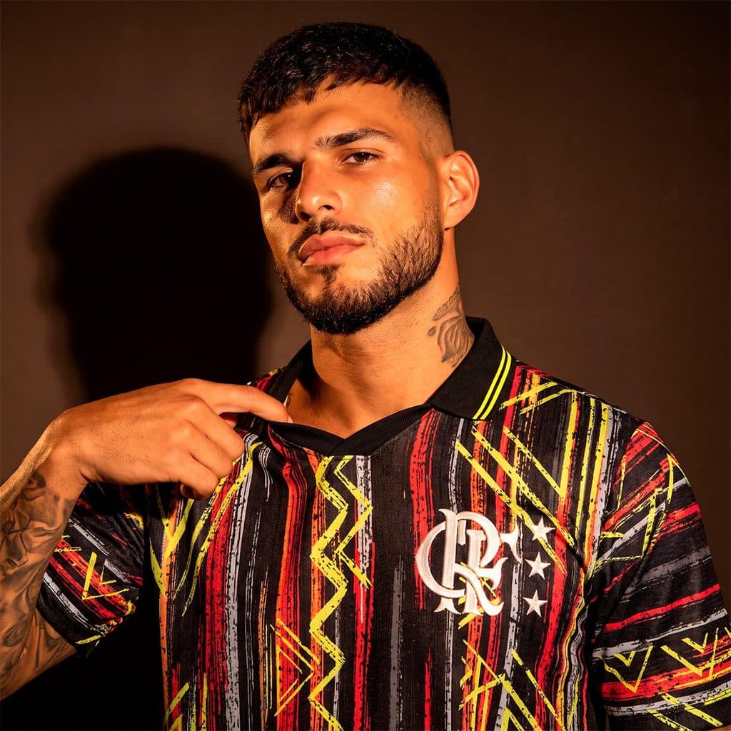 Camisa Flamengo Retrô Goleiro 1995 Manga Curta Masculina