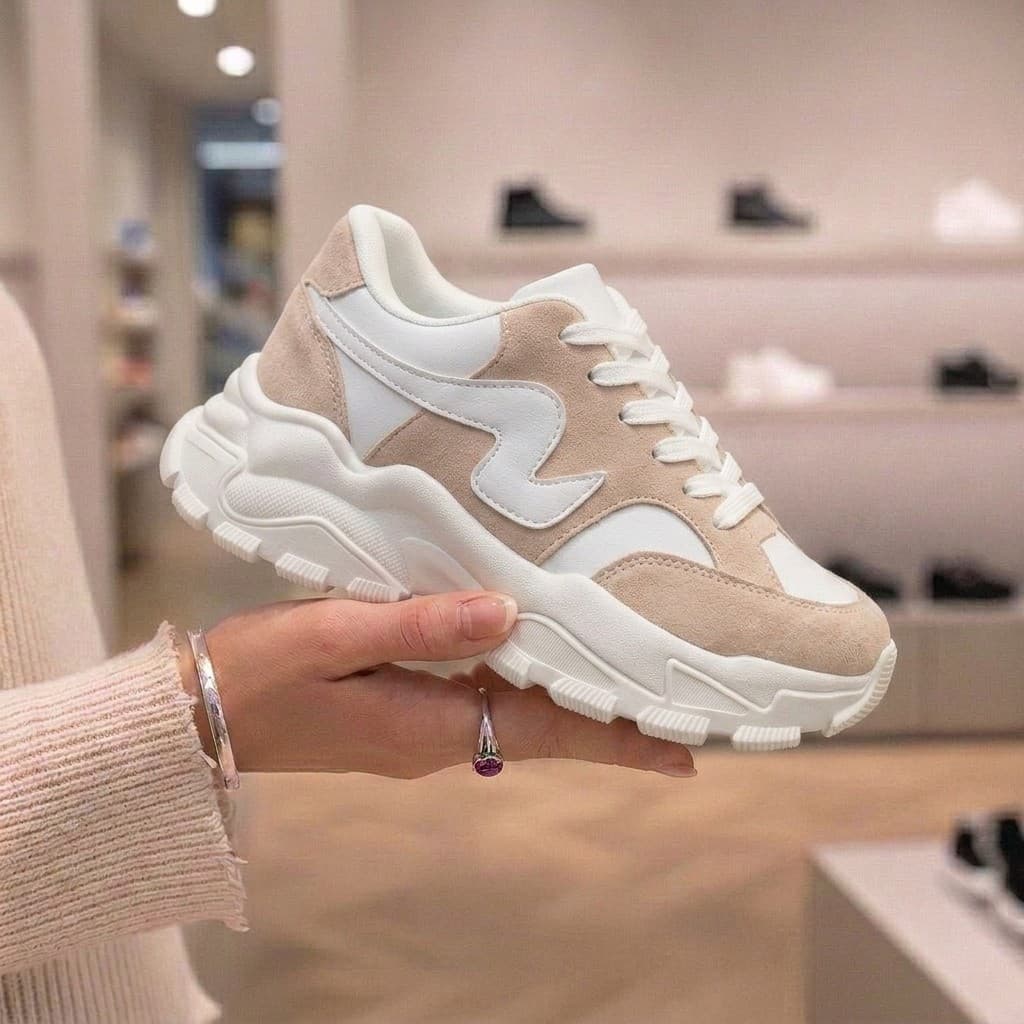 Tenis Feminino Plataforma Tratorado Sola Alta Novo Modelo Promoção