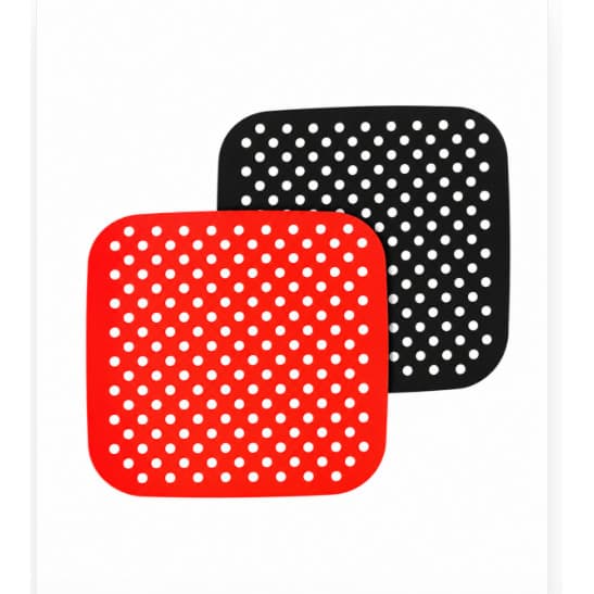 Kit 2 Tapetes Silicone Air Fryer 18,5cm Quadrado Forro Reuti