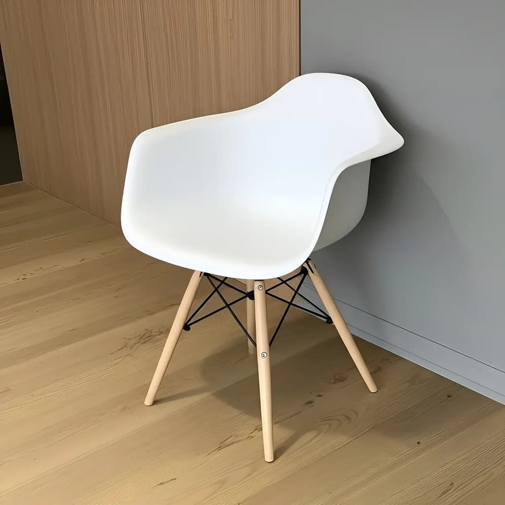 Cadeira Poltrona Eiffel Mor Com Braços Branca Luxo