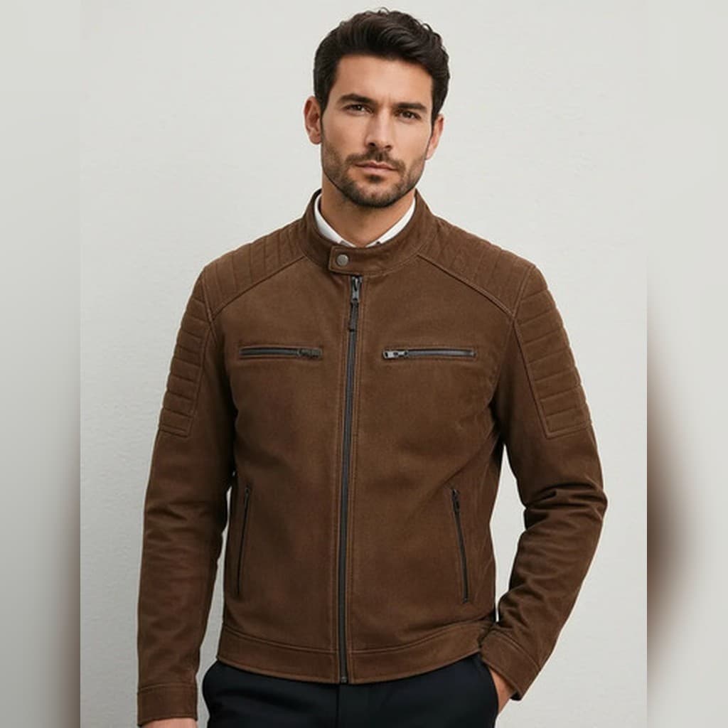 Jaqueta Suede Peluciada Masculino Inverno Krayani Fashion Coffee G Térmica Casual