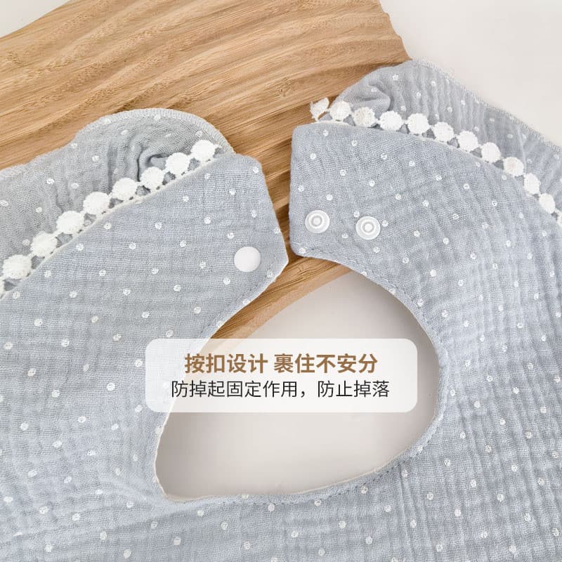 Babador para Bebê Estilo Princesa, Babador para Recém-Nascido com Fecho de Pressão, Impermeável, Respirável, Anti-Regurg