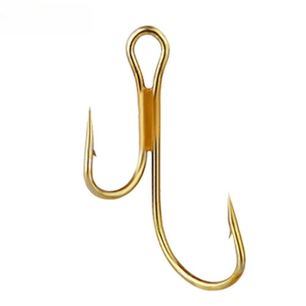 CHLIZ 20 Peças Gancho de Pesca Âncora, Gancho Duplo de Aço Alto Carbono Antiderrapante Durável para Pesca de Peixes Dour