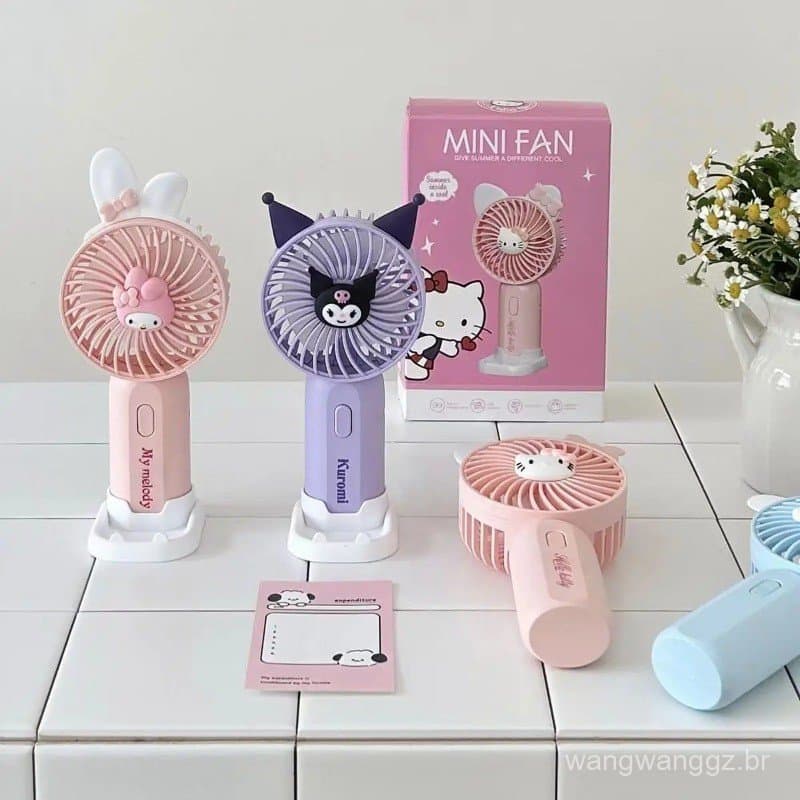 Ventilador Pequeno Portátil Dos Desenhos Animados Bonito Mini Kuromi Melodia Estudantes Desktop Pequenos Ventiladores El