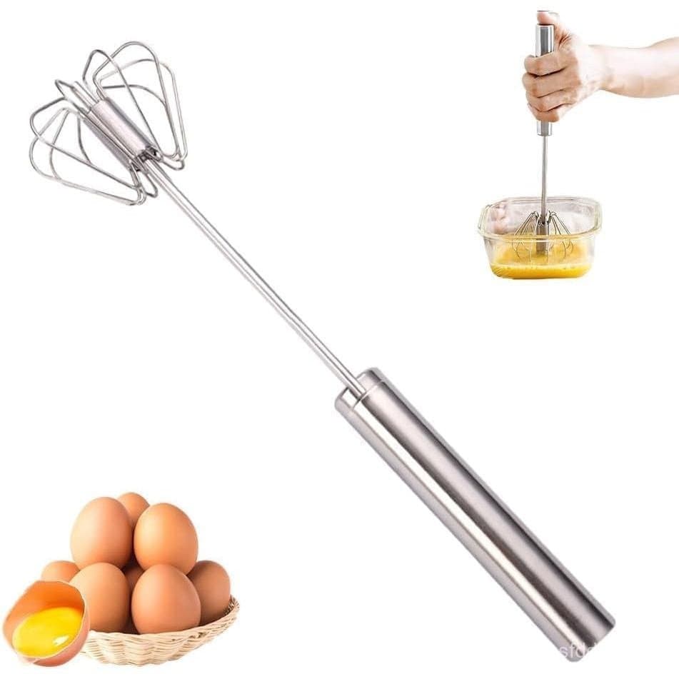 Batedeira Semiautomática de Aço Inoxidável, Batedor de Ovos Manual Rotativo de Aço Inoxidável 2024, Batedeira Manual, Ut