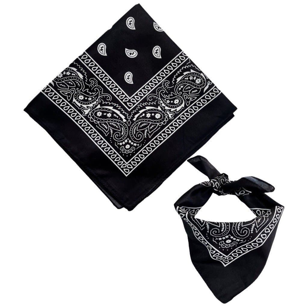 Bandana Estampada Lenço Rock Mascara Preto