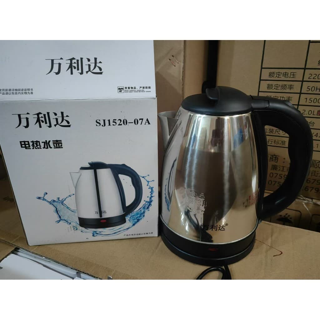 Chaleira elétrica de aço inoxidável, chaleira doméstica de qualidade alimentar, desligamento automático, chaleira elétri