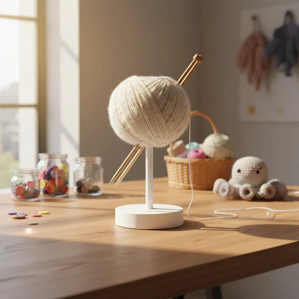 Suporte Linha Tricô Base Mesa Redonda Amigurumi Organizador