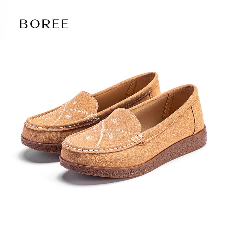 Boree/Boree boca rasa moda único sapatos femininos quatro estações exterior usar sola macia deslizamento-On não cansado