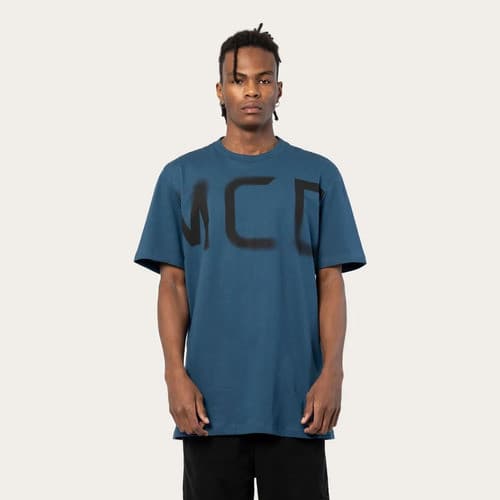 Camiseta Masculina Regular Mcd Desfocado Azul
