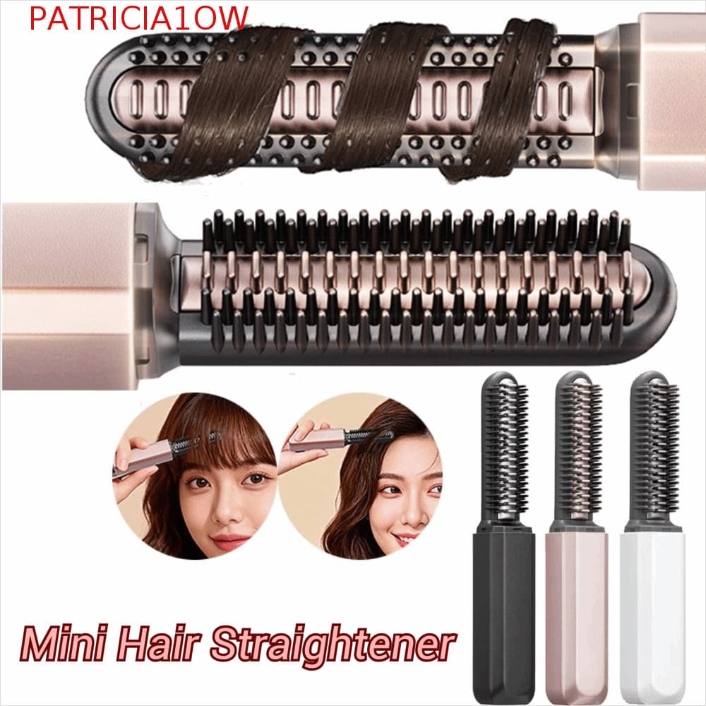 PATRICIA1OW Mini Alisador De Cabelo , Escova Alisadora Sem Fio Recarregável , Portátil
