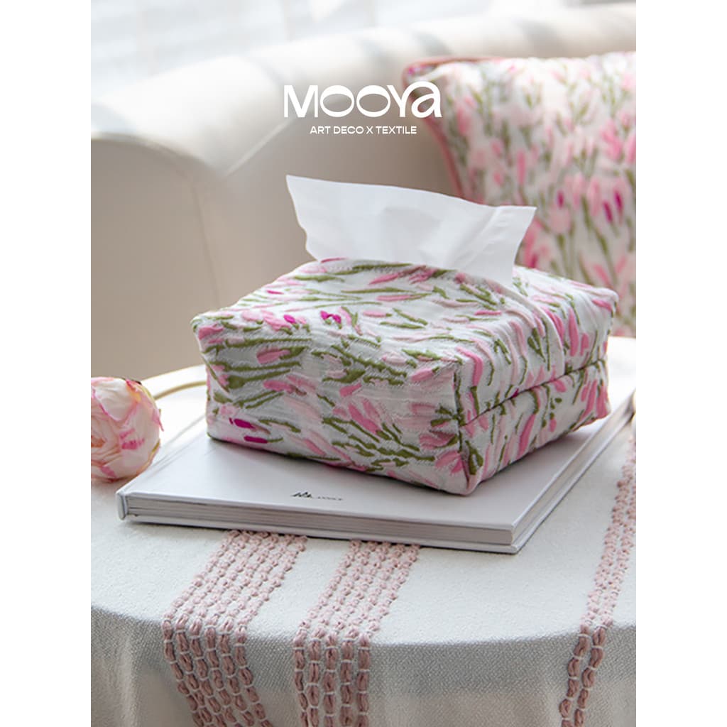 MOOYA flor francesa luz luxo em relevo caixa de tecido mesa de café caixa de papel atmosfera quarto sala de estar decora