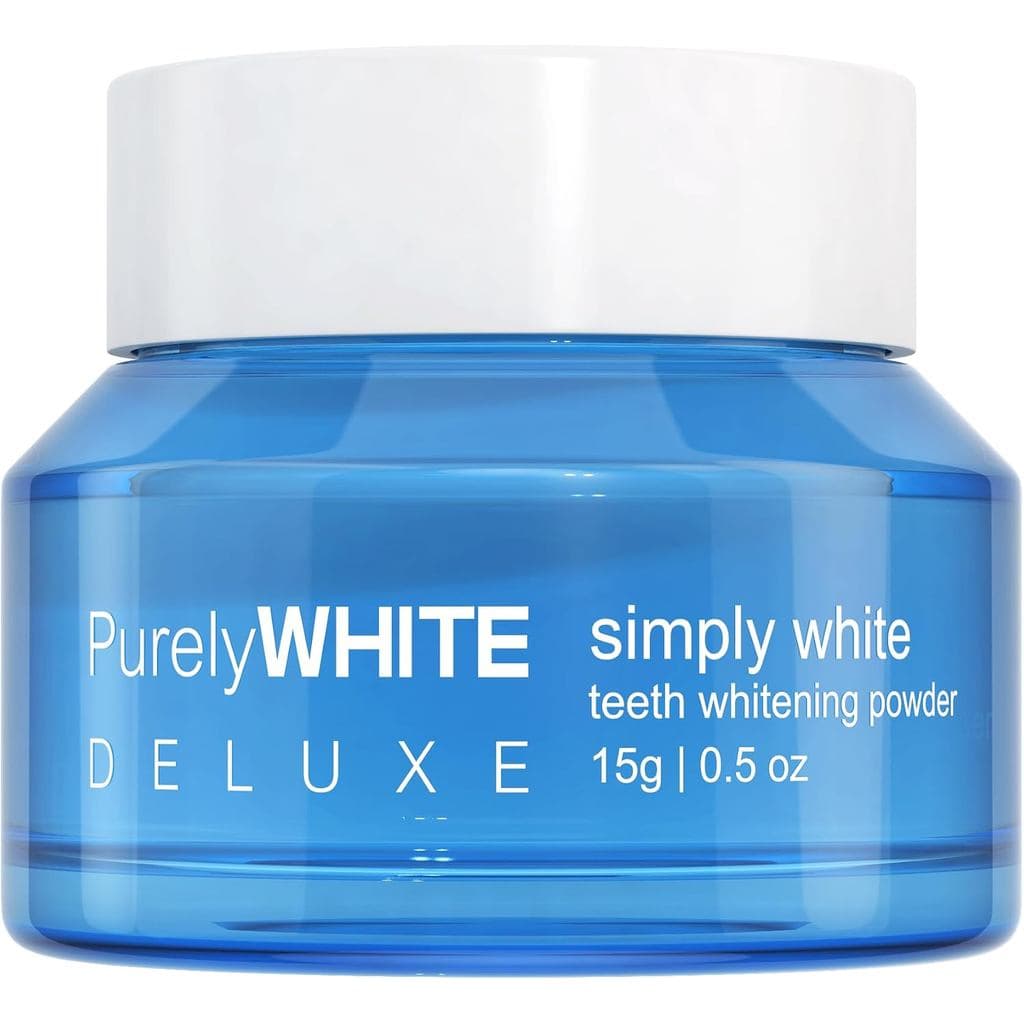 PurelyWHITE DELUXE Pó Clareador - Remove Manchas, Não Sensibiliza - Pó clareador para dentes seguro para o esmalte, adeq