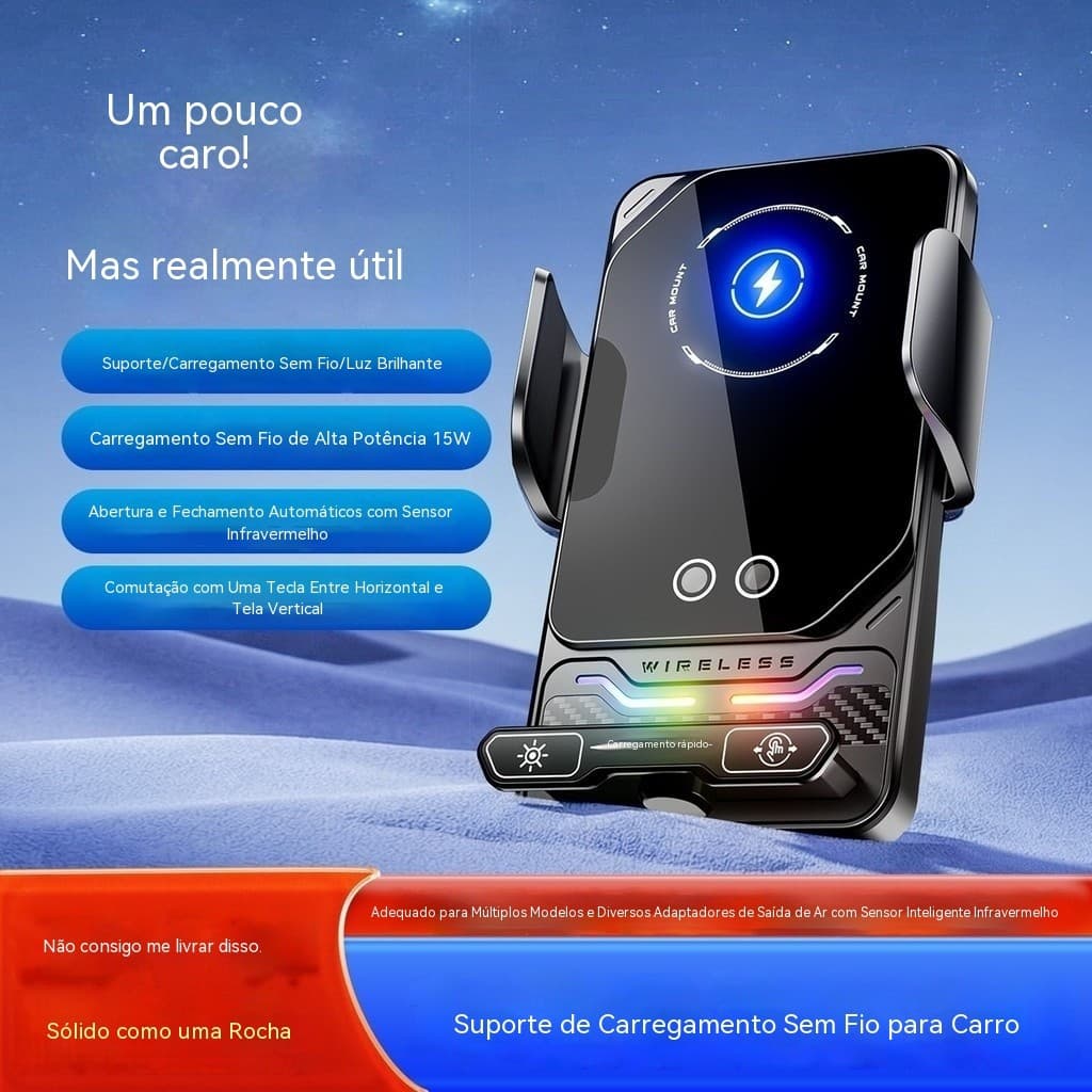 Suporte de celular para carro com abertura e fechamento elétrico, suporte de celular com sensor inteligente, suporte de