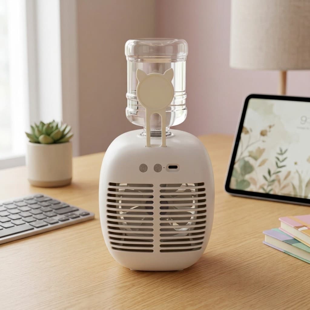 Mini Ar Condicionado de Mesa Gelado Climatizador Portátil USB Ventilador Silencioso