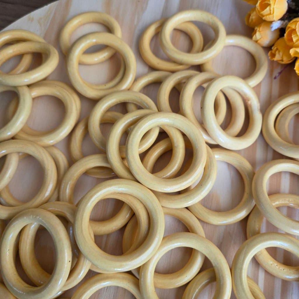 Pacote Argola de Madeira Para Porta Guardanapo Pacote 10 ou 50 unidades mesa posta