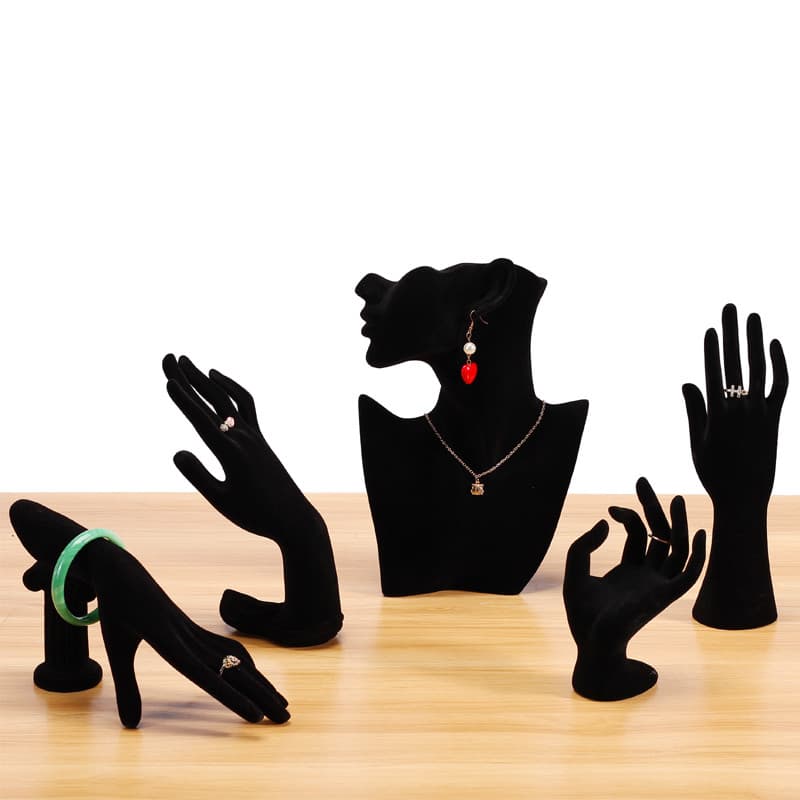 Colar display retrato jóias suporte modelo cabide brincos de resina arte criativa exibição tiro adereços preto branco