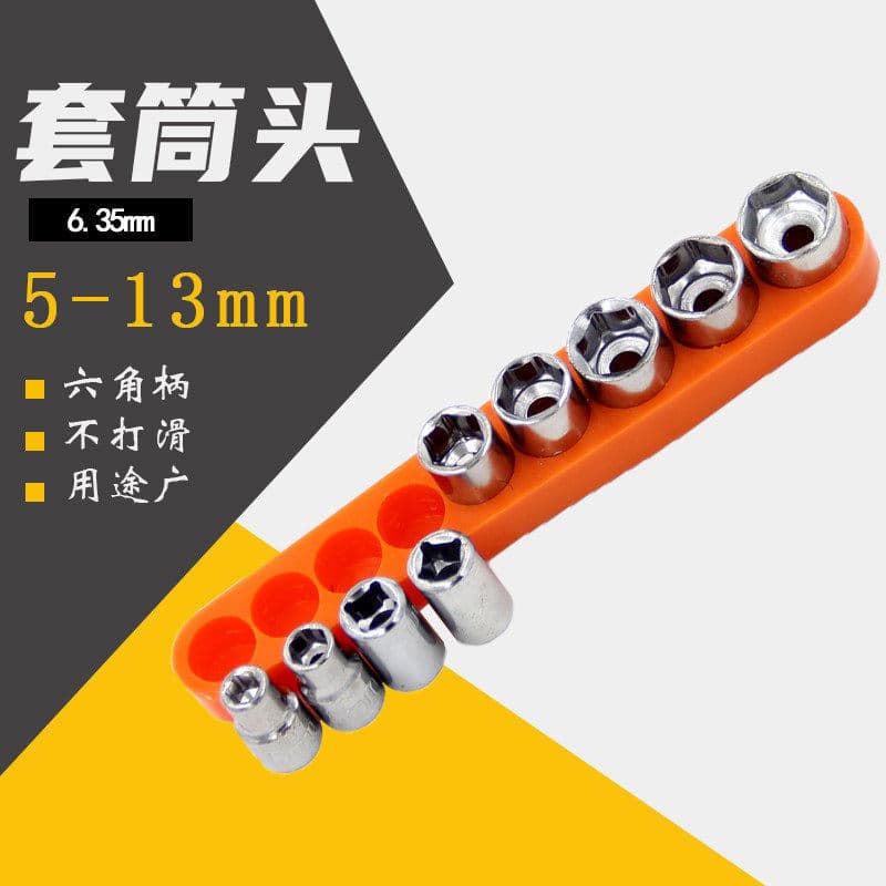 Vendas diretas da fábrica conjunto de 9 peças 5mm-13mm cabeça de soquete Hexagonal Xiaofei 6.35mm conjunto de cabeça de