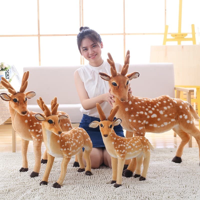 Natal Sika cervos brinquedo de pelúcia veados boneca simulação Animal Elk crianças presente fotografia adereços