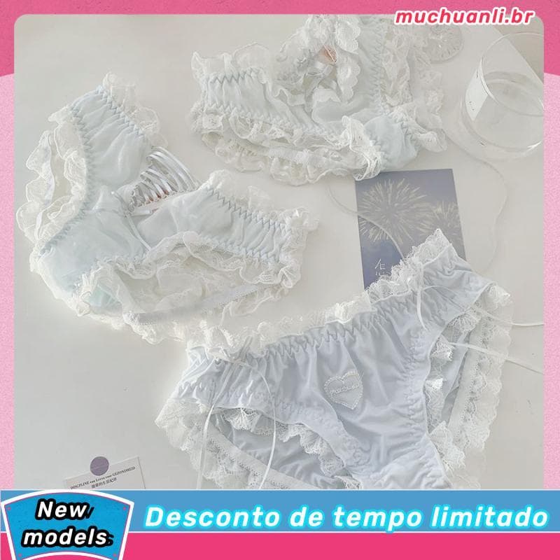 Pequena série azul fresco 2025 novo estilo roupa interior feminina de alto valor doce estilo bonito cuecas femininas