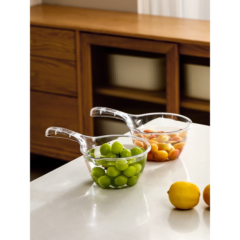 Concha de água transparente transparente cozinha lavagem legumes melão frutas colher de água multiuso doméstico plástico