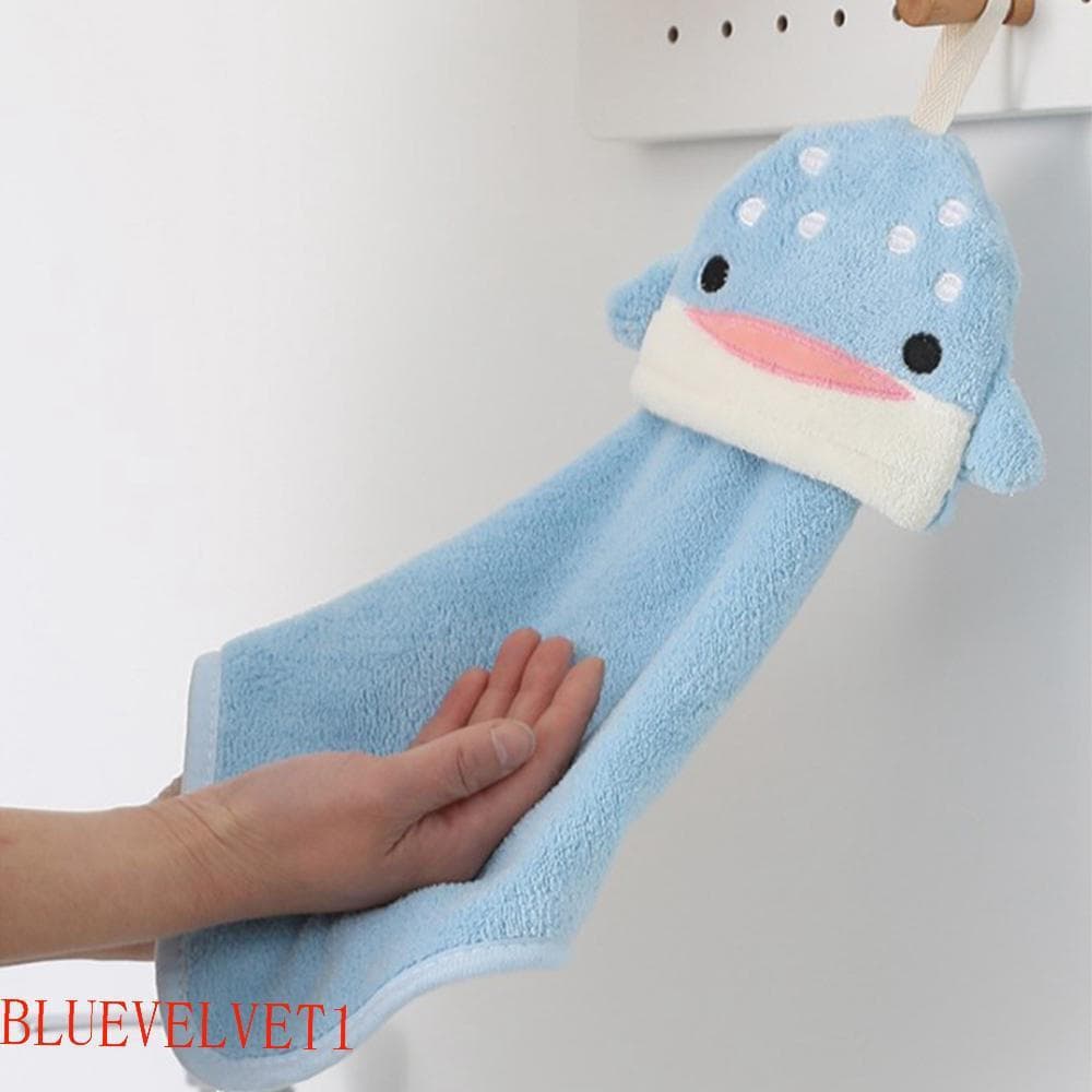 BLUEVELVET1 Toalha De Mão Banho Ultra-Absorvente Pendurado Animal Bonito Crianças Macio Suprimentos De Cozinha