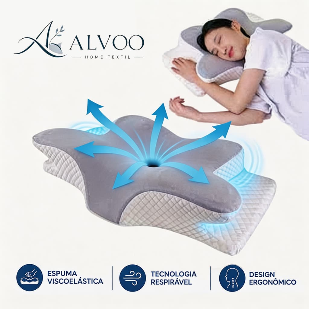 Travesseiro Almofada Cervical Ortopédico Com Espuma de Memória Para Relaxamento Alívio de Dores