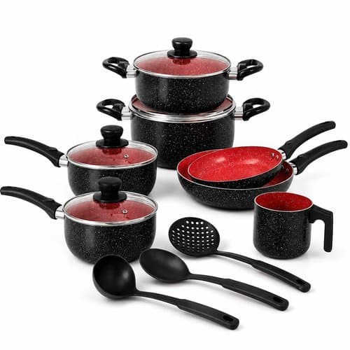 Jogo Panelas Revestimento Ceramico 10 Pecas Antiaderente Duravel Elegante Preto