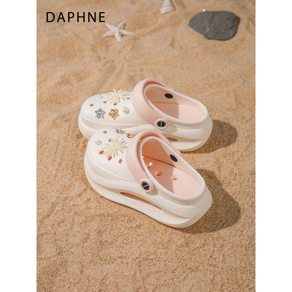 Daphne sola macia confortável buraco sapatos femininos 2026 novo estilo verão exterior Wear Anti-deslizamento aumentando