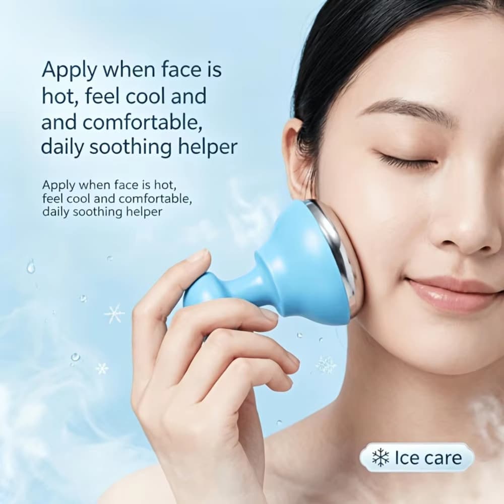 Martelo De Gelo De Aço Inoxidável 304 Massageador Frio Facial Beleza Fria Ferramenta De Massagem Encolher Poros Pele Cal
