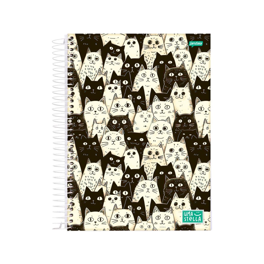 Caderno 20 Matéria Universitario  320 Folhas Stella - Jandaia Capa:Gato²
