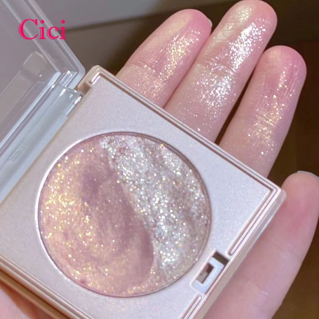 [Cici] 3 Em 1 Blush De Alto Brilho Sombra Para Os Olhos Destaca Pó De Destaque Brilhante Iluminador Maquiagem Facial