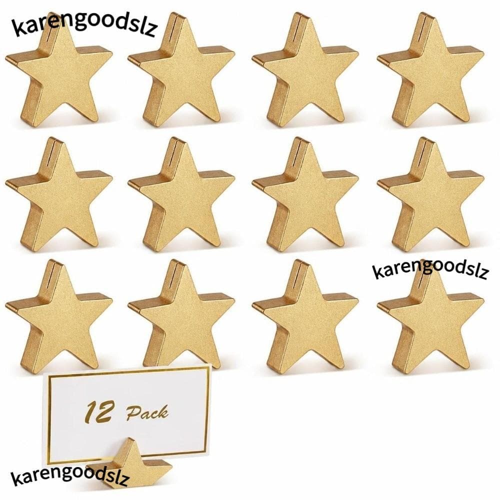 KARENGOODS 12 Peças De Clipes Para Cartão De Nome , Suportes Cartões De Número De Mesa Dourados Em Formato De Coração Es