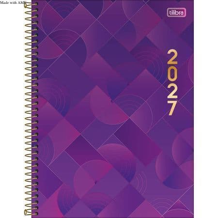 Agenda Espiral Diária Spot M9 2027 da Tilibra 20 x 27,5 CM - Roxa