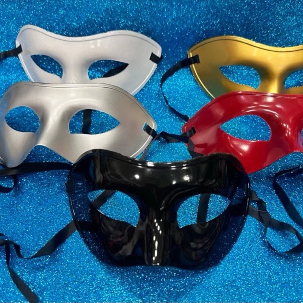 12 Máscaras Venezianas Lisas Baile Luxo