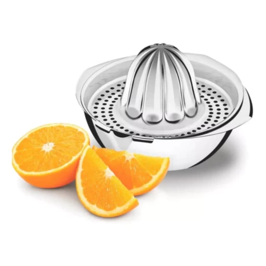Espremedor De Frutas com Tigela de Aço Inox 530ML Manual Profissional Portátil Laranja Limão