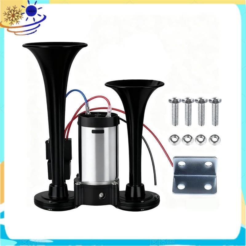 [Le's Shop] Alto-Falante Universal Para Barcos De Carro , 12V Buzina De Ar Elétrica Caminhão Trompete Duplo Com Compress