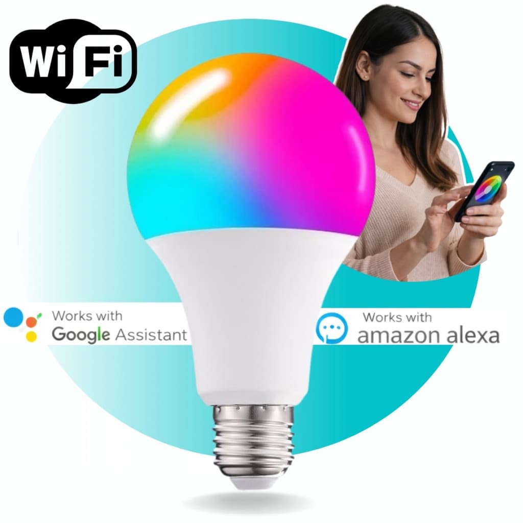 10W Lâmpada Inteligente Rgb Smart Life Tuya Para Alexa E Goo