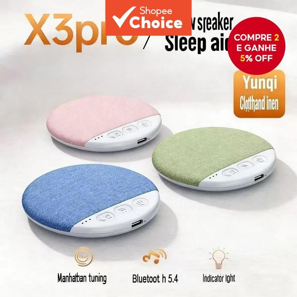 Novo Produto 2026: Caixa de Som Bluetooth Sob Travesseiro Ultra-Lisa, Dispositivo de Música, Sons Brancos