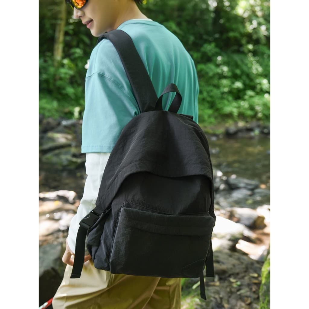Cor sólida Muji leve mochila das mulheres dos homens japonês simples sensação solta mochila de viagem ao ar livre estuda