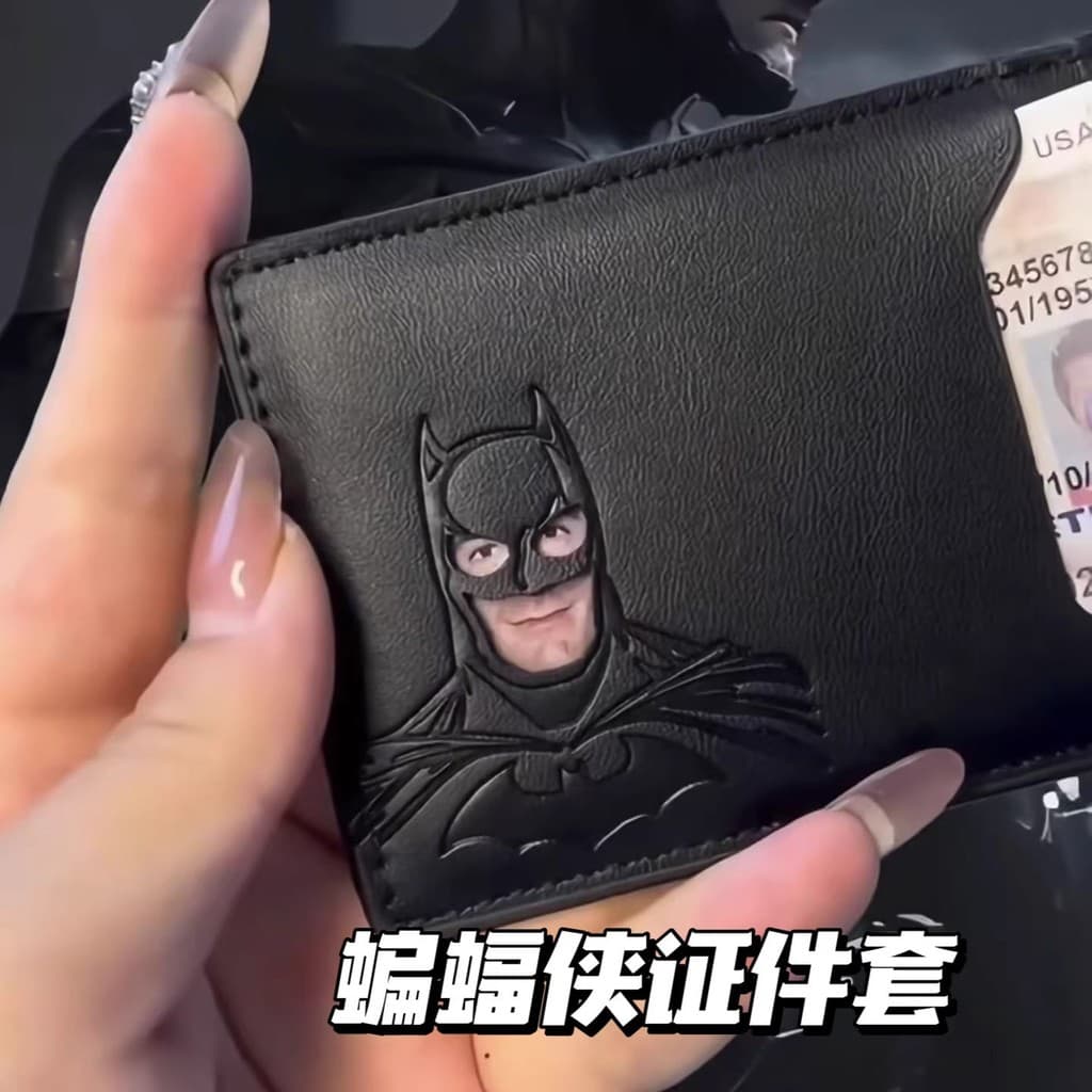 carteira masculina carteira masculina com ziper Carteira masculina porta-identidade do Batman Business Classic Carteira