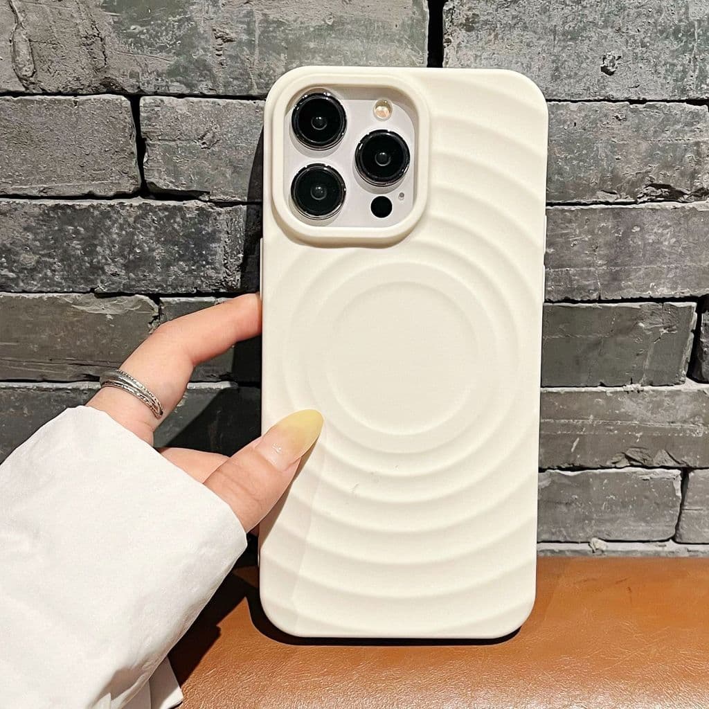 silicone Magnético , Textura circular , Capa Simples E Limpa Para iPhone , Adequada 17 Promax 16 15 14 13 12 11 XsMax De