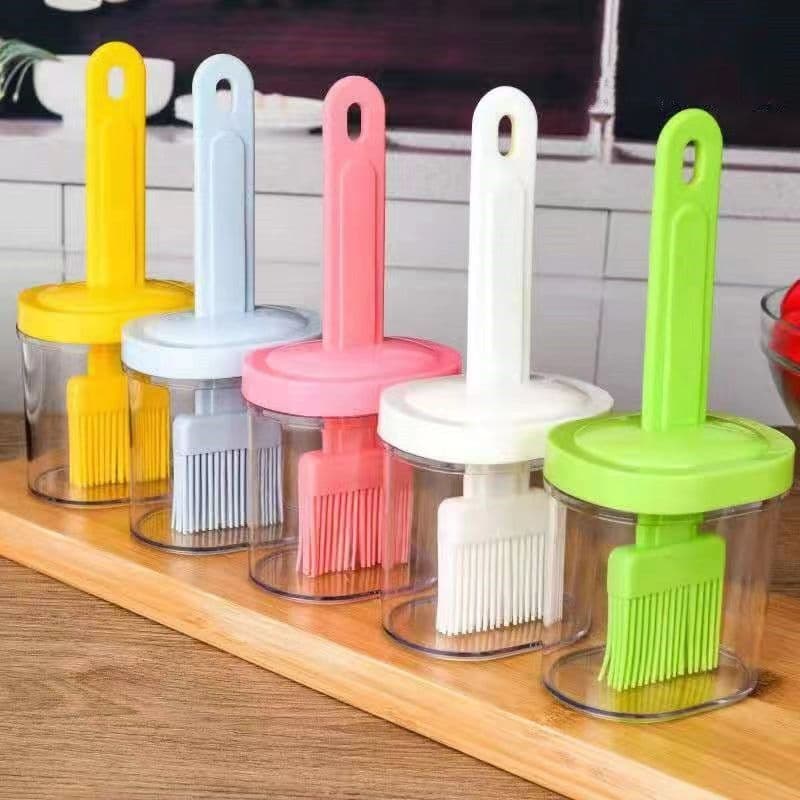 Escova de óleo com garrafa Garrafa Garrafa de óleo de vidro integrada resistente a altas temperaturas Escova de Silicone