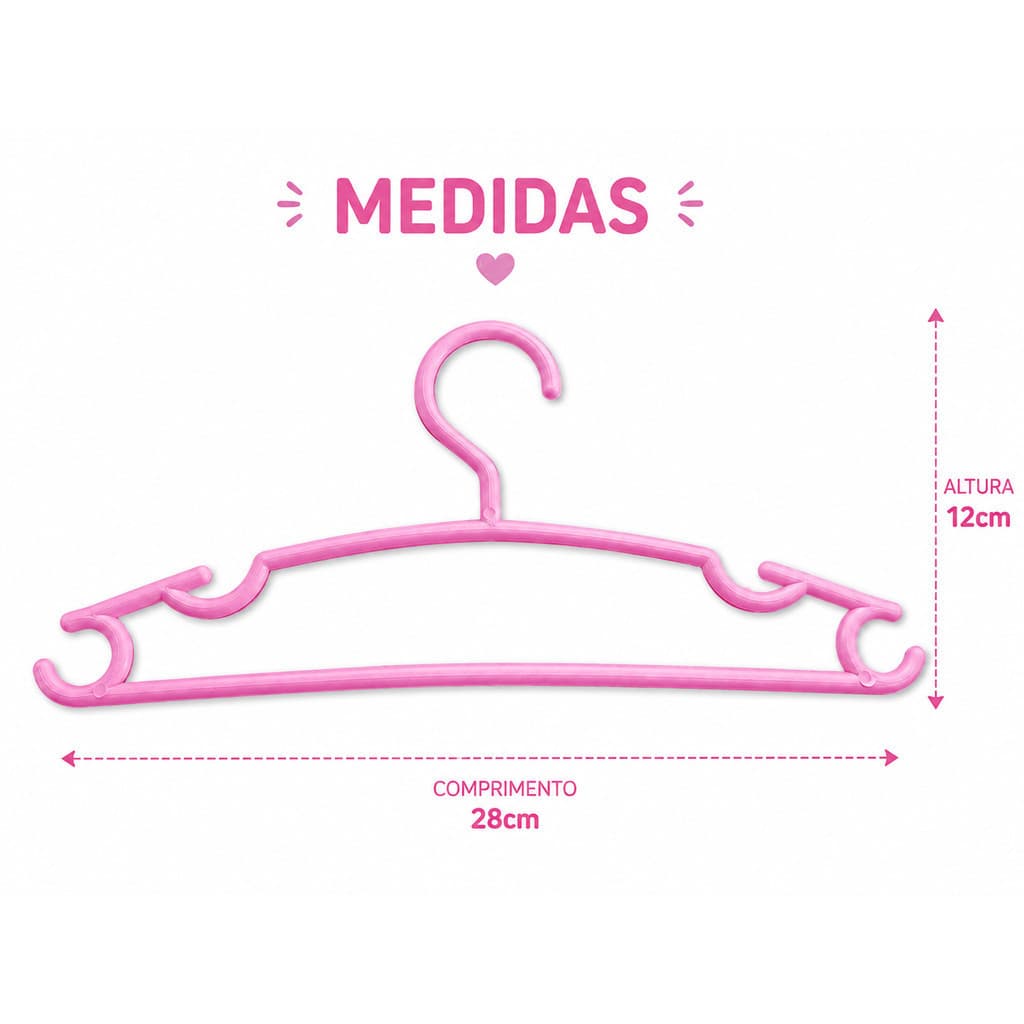 Cabides Infantis Reforçados para Bebê Kit 50 ou 100 Unidades Plástico Premium