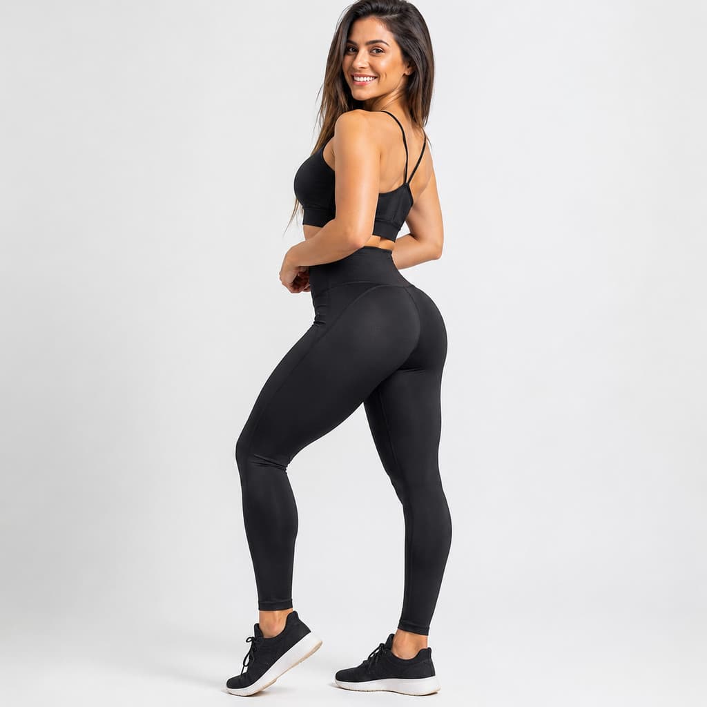 Calça Legging Feminina Compressão Supplex Elastano Academia Cintura Alta Zero Transparência Não Marca no Corpo