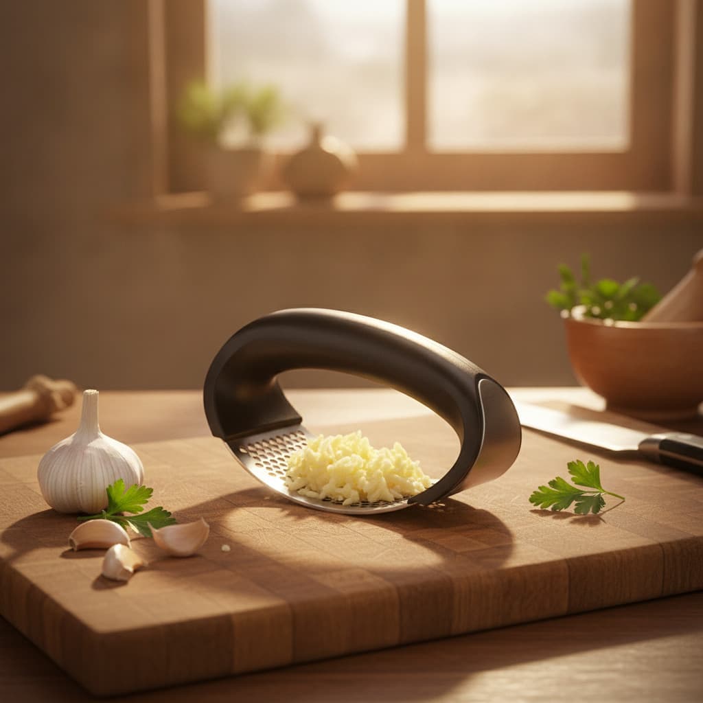 Prensa Triturador de Alho Manual Robusto Inox ABS Utensílio Cozinha Fácil Limpeza Ergonômico