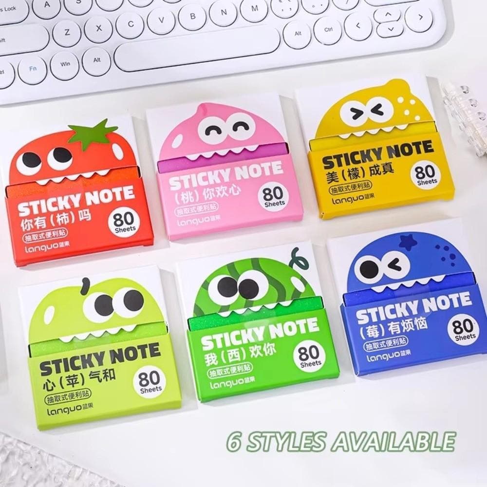 Papel De Bloco De Notas , Adesivas Autoadesivas Com Design Removível , Blocos De Erro De Estudante De Frutas De De